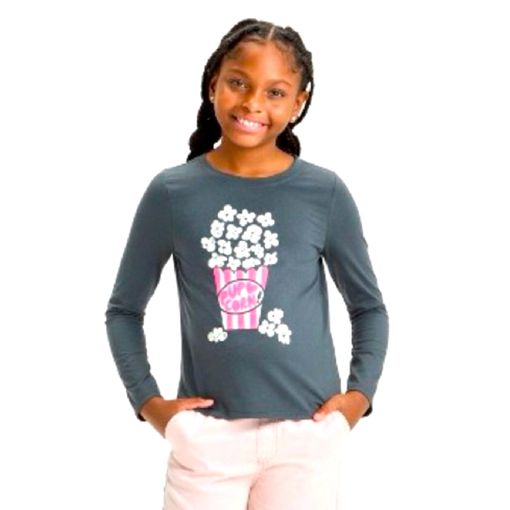 Kids Long Sleeve Shirt with PUP❤️CORN Design